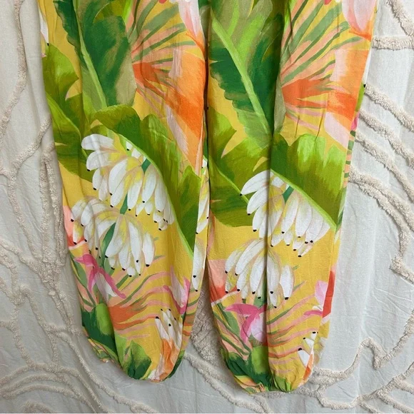 Farm Rio x Anthropologie Vibrant Tropical Banana Print Balloon Pants Size Large - Picture 8 of 16